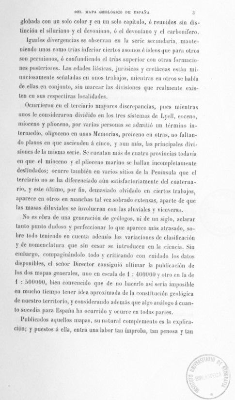 Página 8. Introducción. Mapa Geológico de España. Tomo I, explicación por Lucas Mallada. Madrid. 1895.