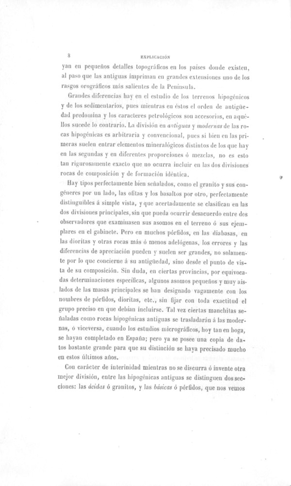 Página 13. Capítulo Primero. Mapa Geológico de España. Tomo I, explicación por Lucas Mallada. Madrid. 1895.