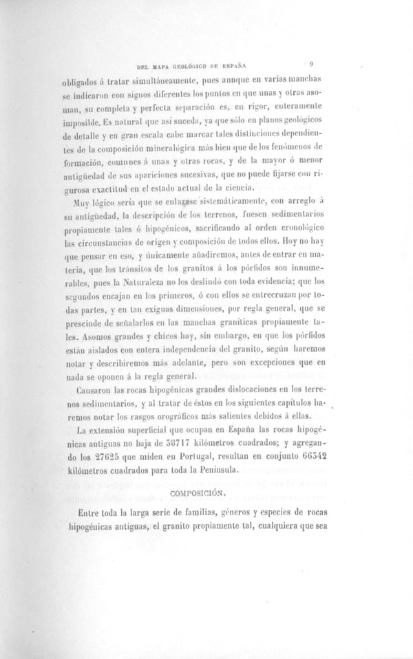 Página 14. Capítulo Primero. Mapa Geológico de España. Tomo I, explicación por Lucas Mallada. Madrid. 1895.