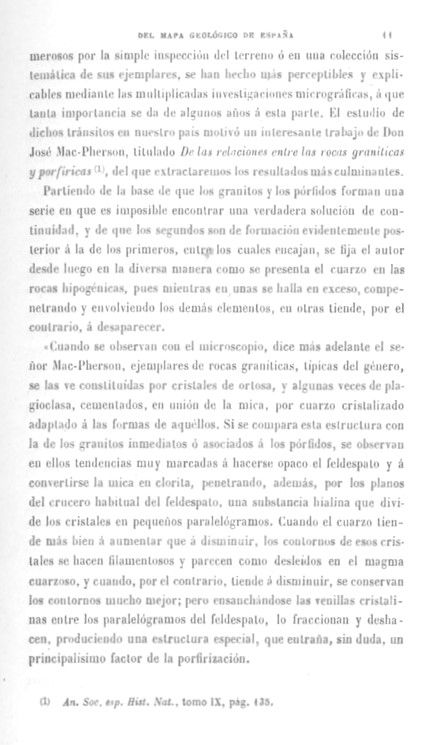 Página 16. Capítulo Primero. Mapa Geológico de España. Tomo I, explicación por Lucas Mallada. Madrid. 1895.