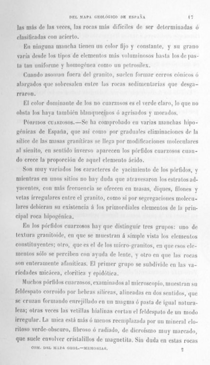 Página 22. Capítulo Primero. Mapa Geológico de España. Tomo I, explicación por Lucas Mallada. Madrid. 1895.
