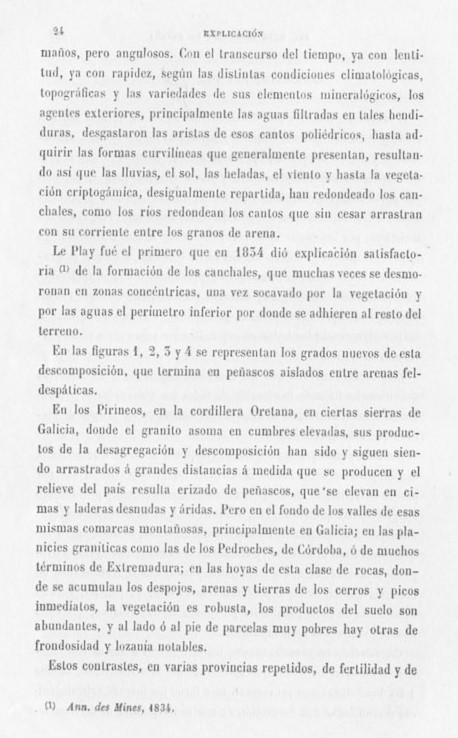 Página 29. Capítulo Primero. Mapa Geológico de España. Tomo I, explicación por Lucas Mallada. Madrid. 1895.