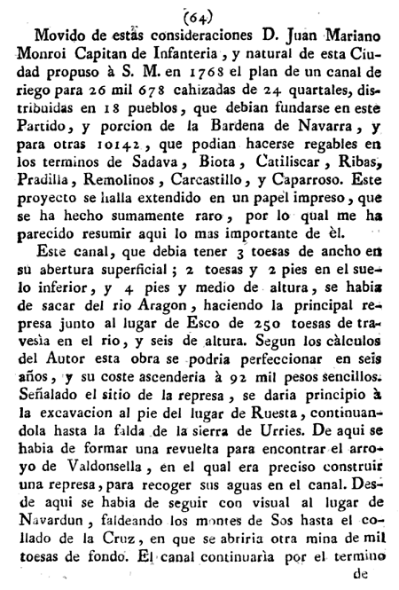 Historia de la Economía política de Aragón. Ignacio Jordán Claudio de Asso y del Río. 1798. Página 64