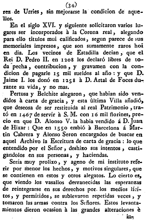 Historia de la Economía política de Aragón. Ignacio Jordán Claudio de Asso y del Río. 1798. Página 34