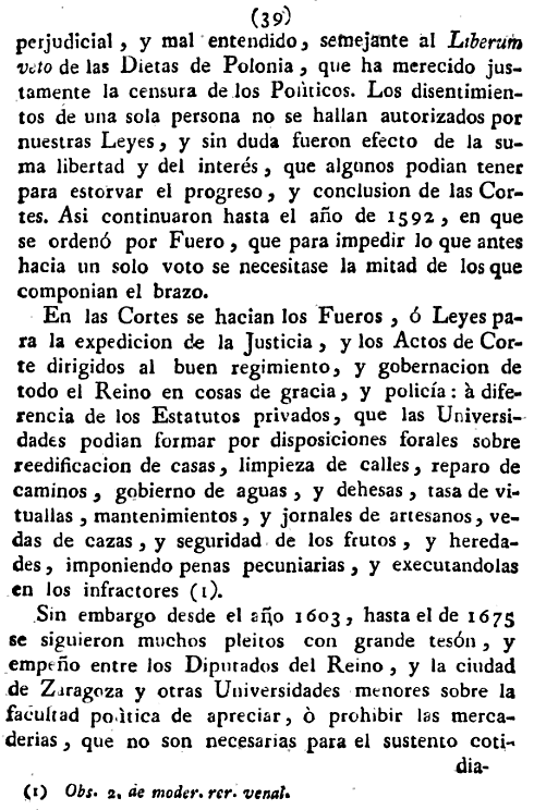 Historia de la Economía política de Aragón. Ignacio Jordán Claudio de Asso y del Río. 1798. Página 39
