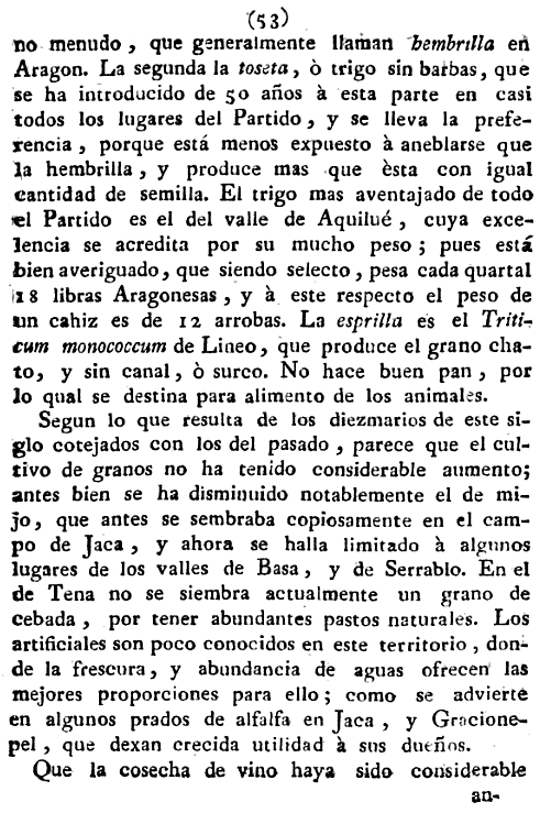 Historia de la Economía política de Aragón. Ignacio Jordán Claudio de Asso y del Río. 1798. Página 53