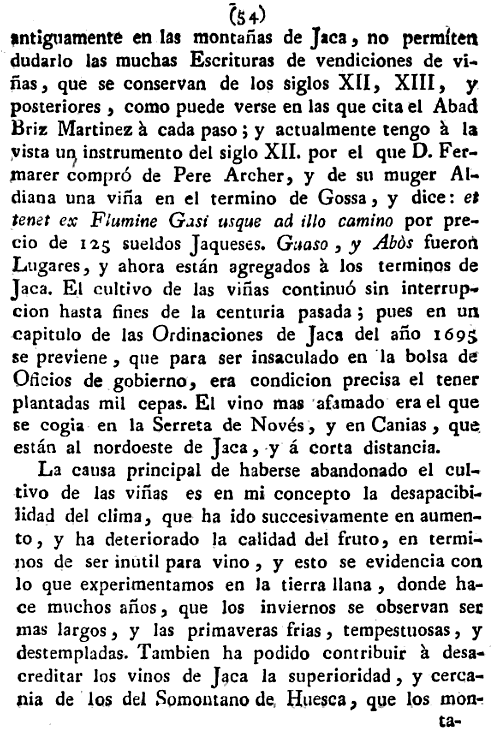 Historia de la Economía política de Aragón. Ignacio Jordán Claudio de Asso y del Río. 1798. Página 54