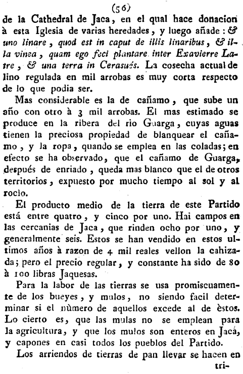 Historia de la Economía politica de Aragón. Ignacio Jordán Claudio de Asso y del Río. 1798. Historia de la Economía política de Aragón. Ignacio Jordán Claudio de Asso y del Río. 1798. Página 56