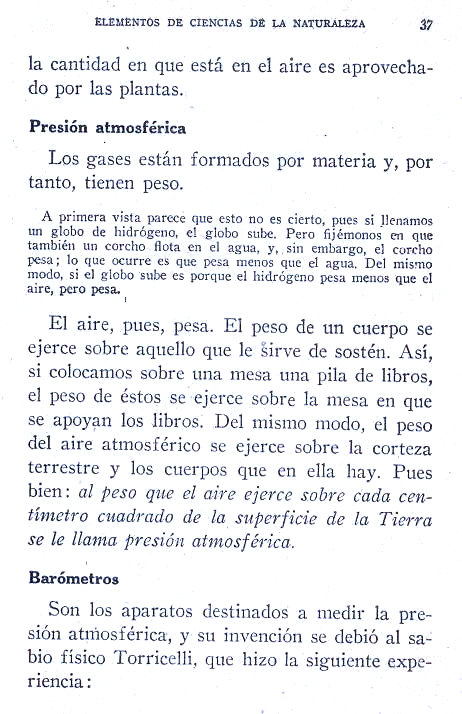 Elementos de Ciencias de la naturaleza. Rafael Ybarra mendez y Angel Cabeta Loshuertos. Página 37.