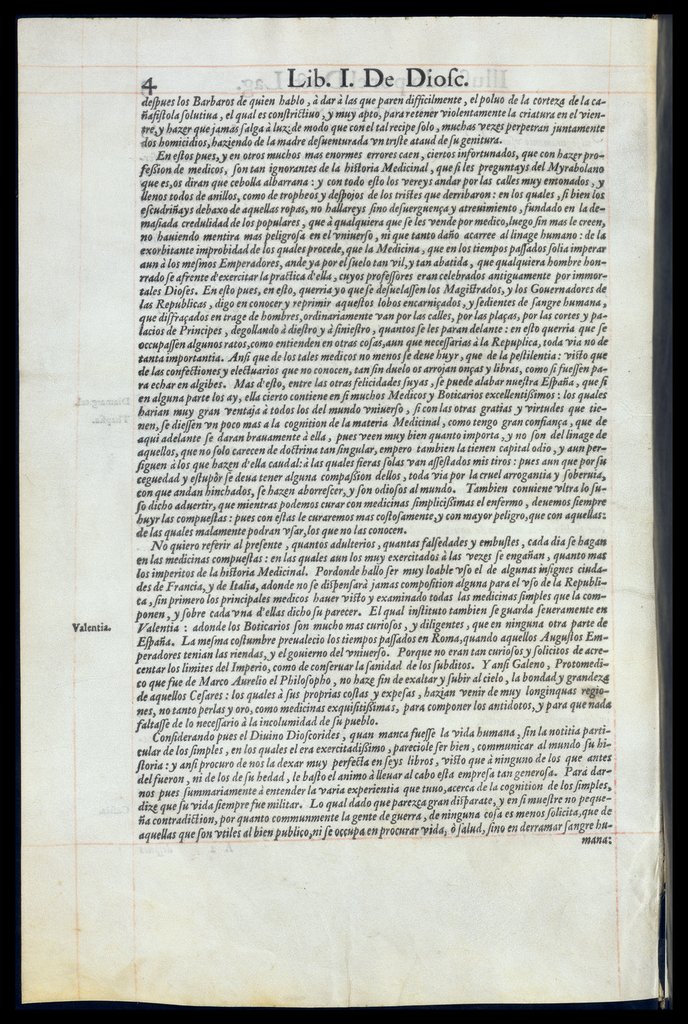 De Materia Medica de Dioscorides. Amberes 1555. Libro I. 4