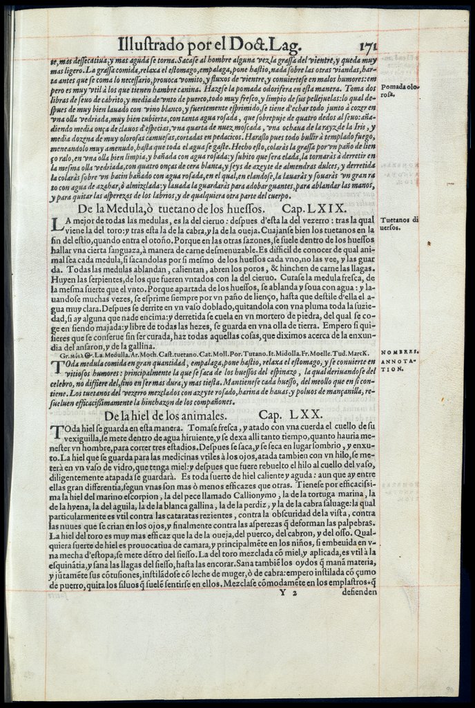De Materia Medica de Dioscorides. Amberes 1555. Libro II. 171