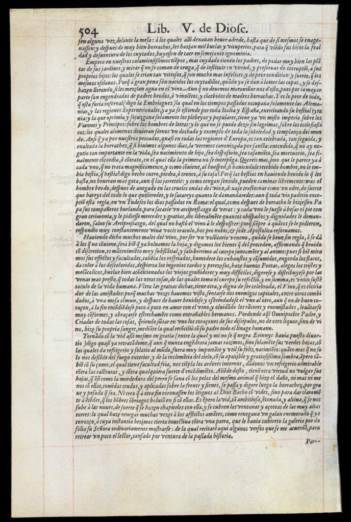 De Materia Medica de Dioscorides. Andres Laguna. Amberes 1555. Libro V. 504