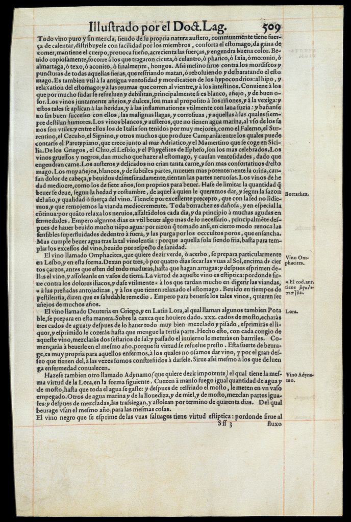 De Materia Medica de Dioscorides. Andres Laguna. Amberes 1555. Libro V. 509