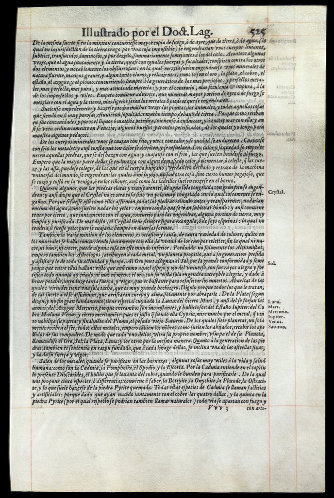De Materia Medica de Dioscorides. Andres Laguna. Amberes 1555. Libro V. 525