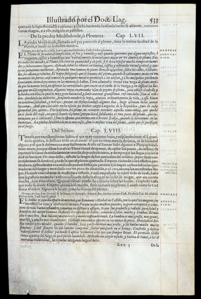 De Materia Medica de Dioscorides. Andres Laguna. Amberes 1555. Libro V. 533