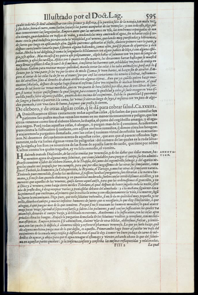 De Materia Medica de Dioscorides. Andres Laguna. Amberes 1555. Libro VI. 595