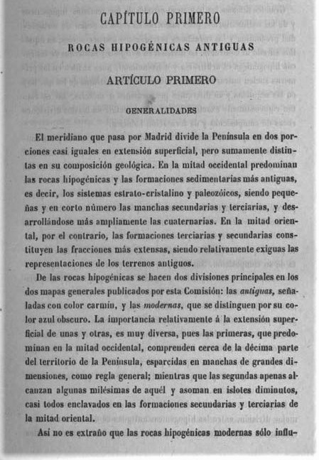 Página 7. Introducción. Mapa Geológico de España. Tomo I, explicación por Lucas Mallada. Madrid. 1895. Página 7. Introducción. Mapa Geológico de España. Tomo I, explicación por Lucas Mallada. Madrid. 1895.