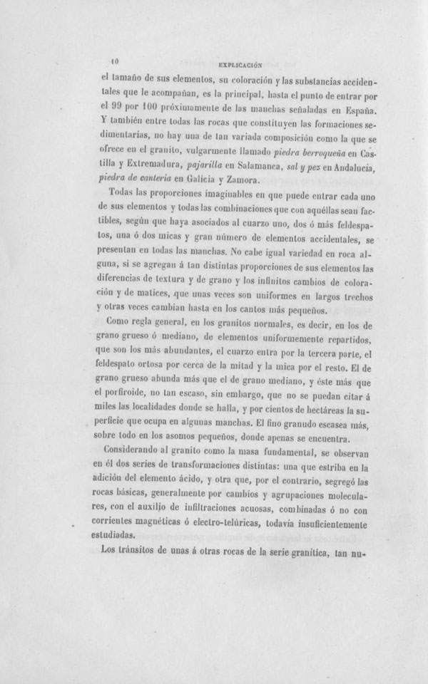 Página 10. Introducción. Mapa Geológico de España. Tomo I, explicación por Lucas Mallada. Madrid. 1895. Página 10. Introducción. Mapa Geológico de España. Tomo I, explicación por Lucas Mallada. Madrid. 1895.