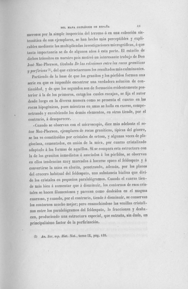 Página 11. Introducción. Mapa Geológico de España. Tomo I, explicación por Lucas Mallada. Madrid. 1895. Página 11. Introducción. Mapa Geológico de España. Tomo I, explicación por Lucas Mallada. Madrid. 1895.