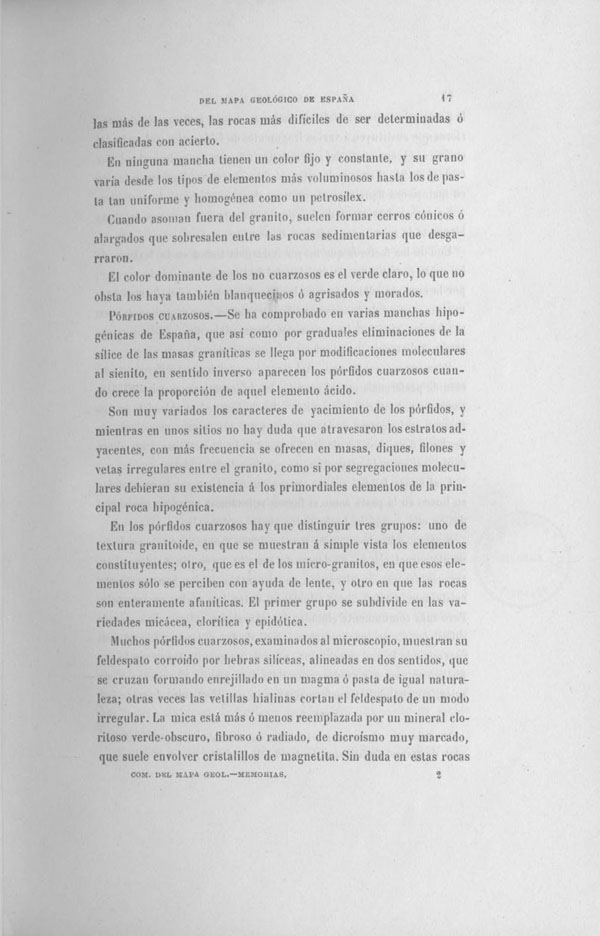 Página 17. Capítulo Primero. Mapa Geológico de España. Tomo I, explicación por Lucas Mallada. Madrid. 1895. Página 17. Capítulo Primero. Mapa Geológico de España. Tomo I, explicación por Lucas Mallada. Madrid. 1895.