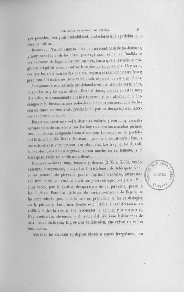 Página 19. Capítulo Primero. Mapa Geológico de España. Tomo I, explicación por Lucas Mallada. Madrid. 1895. Página 19. Capítulo Primero. Mapa Geológico de España. Tomo I, explicación por Lucas Mallada. Madrid. 1895.