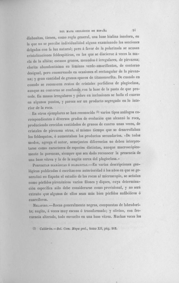 Página 21. Capítulo Primero. Mapa Geológico de España. Tomo I, explicación por Lucas Mallada. Madrid. 1895. Página 21. Capítulo Primero. Mapa Geológico de España. Tomo I, explicación por Lucas Mallada. Madrid. 1895.