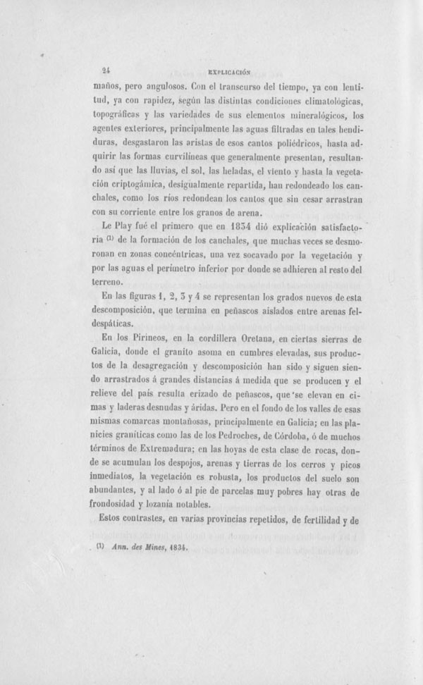 Página 24. Capítulo Primero. Mapa Geológico de España. Tomo I, explicación por Lucas Mallada. Madrid. 1895. Página 24. Capítulo Primero. Mapa Geológico de España. Tomo I, explicación por Lucas Mallada. Madrid. 1895.