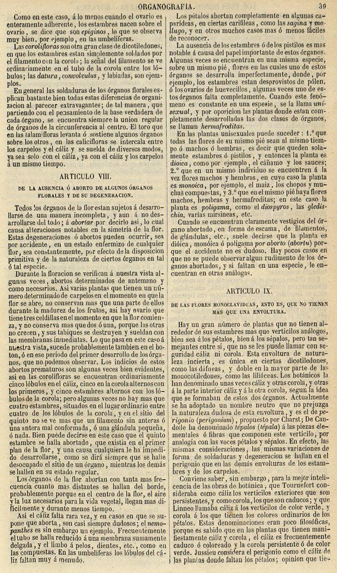 Botánica. Página 39. Los Tres Reinos de la Naturaleza. Museo Pintoresco.