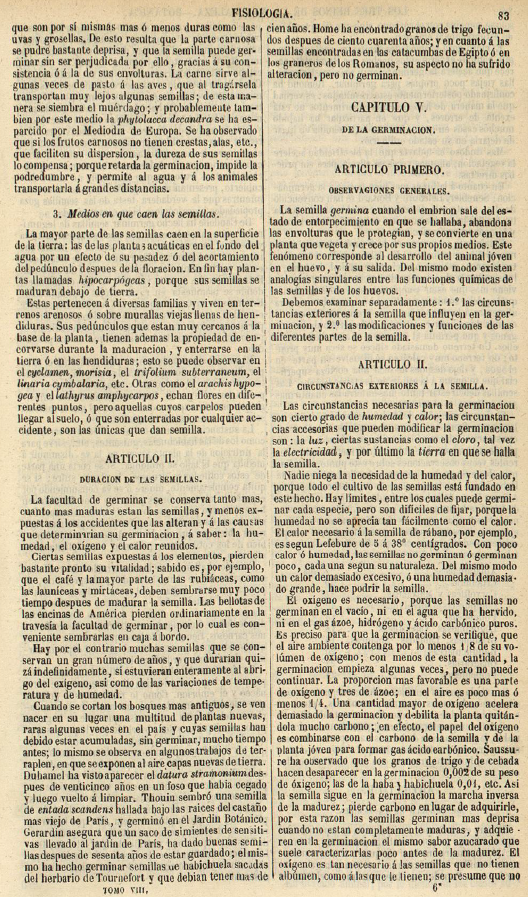Bot&aacute;nica. Página 83. Los Tres Reinos de la Naturaleza. Fisiología.