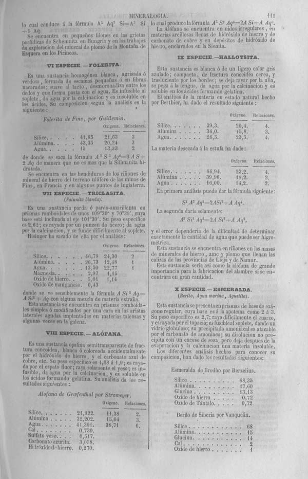 Página 111. Tomo noveno. Los Tres Reinos de la Naturaleza. Museo Pintoresco. Mineralogía.