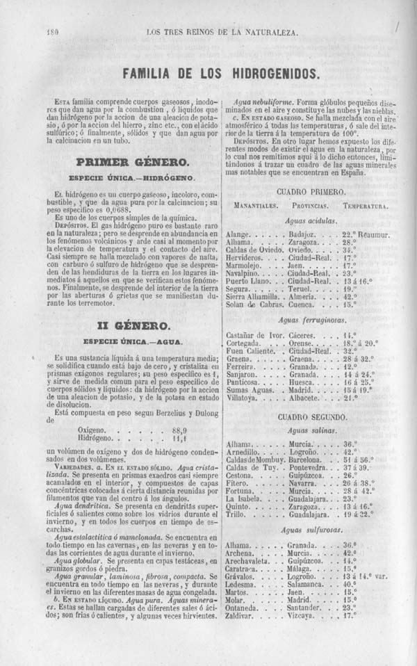Página 180. Tomo noveno. Los Tres Reinos de la Naturaleza. Museo Pintoresco. Mineralog&iacute;a.