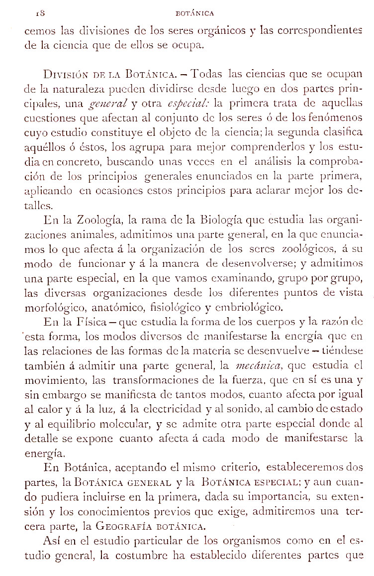 Página 18. Preliminares. Botánica I por Odón de Buen. Historia Natural. Montaner y Simón, editores. 1891. Página 18. Preliminares. Botánica I por Odón de Buen. Historia Natural. Montaner y Simón, editores. 1891.