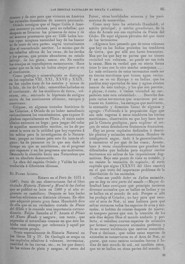 Página 93. Tomo I.  Tratado II.  Las Ciencias Naturales en España y America.