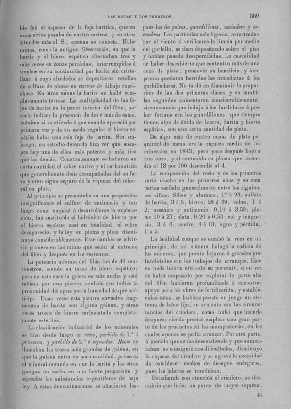 Página 389 Tomo I. Tratado VI. Geología. Las rocas y los terrenos.