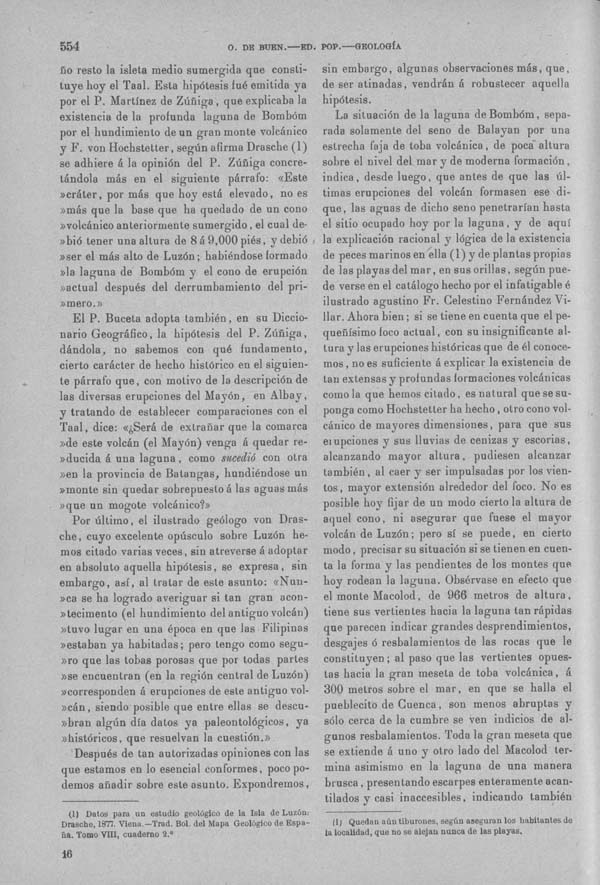 Página 554. Tomo I. Tratado IX. Geología. Volcanes y geiseres.