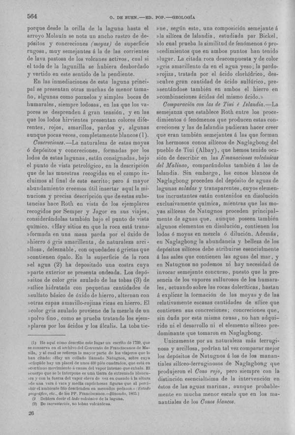 Página 564. Tomo I. Tratado IX. Geología. Volcanes y geiseres.
