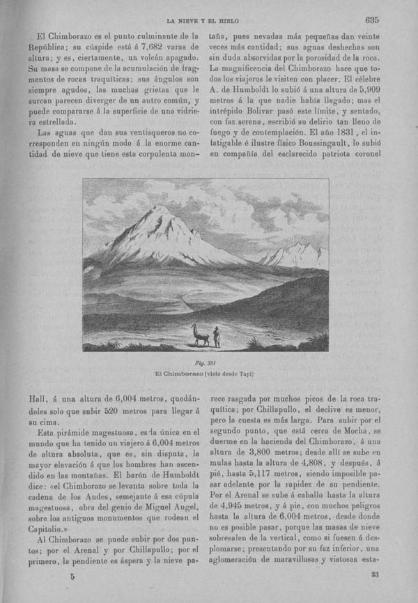 Página 635. Tomo I. Tratado X. Geología. La nieve y el hielo, su influencia en la vida del globo. La Nieve.