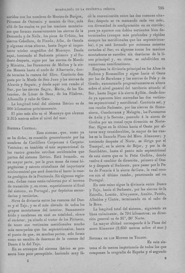 Página 795. Tomo I. Geología. Tratado XIII. Geología especial de España. (Primera parte).