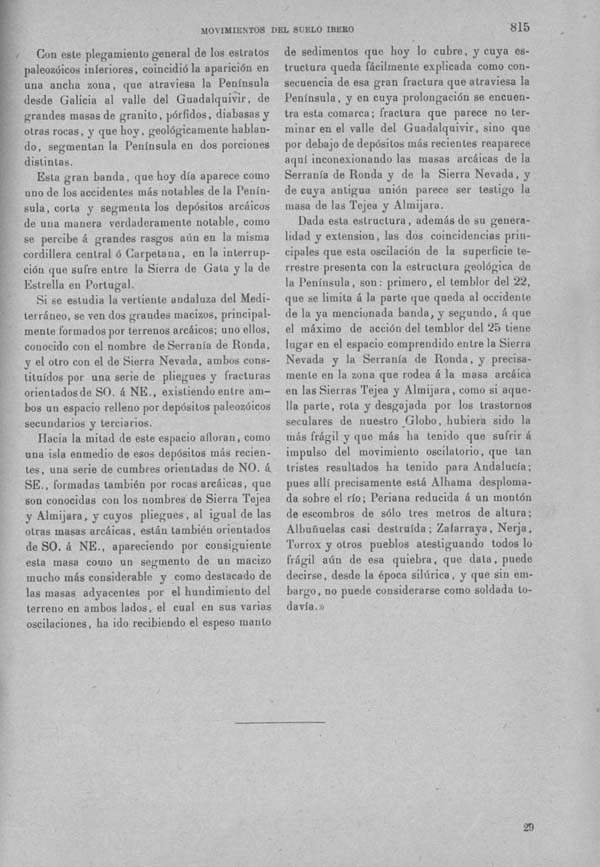 Página 815. Tomo I. Geología. Tratado XIII. Geología especial de España. (Primera parte).