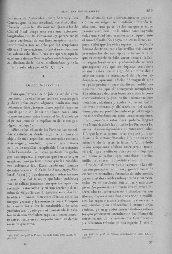Página 819. Tomo I. Geología. Tratado XIII. Geología especial de España. (Primera parte).