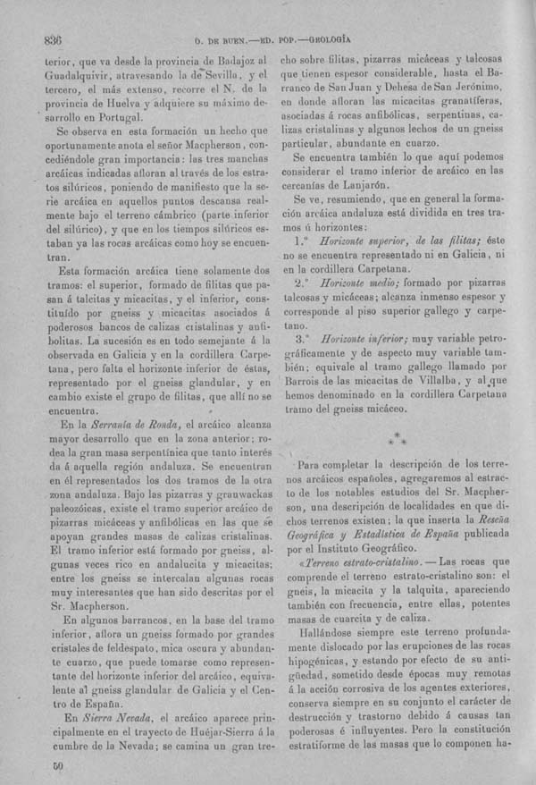 Página 836. Tomo I. Geología. Tratado XIII. Geología especial de España. (Primera parte).