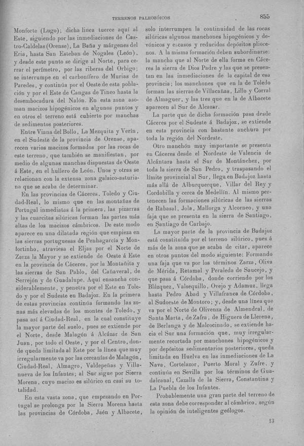 Página 855. Tomo I. Geología. Tratado XIV. Geología especial de España. (Segunda parte).