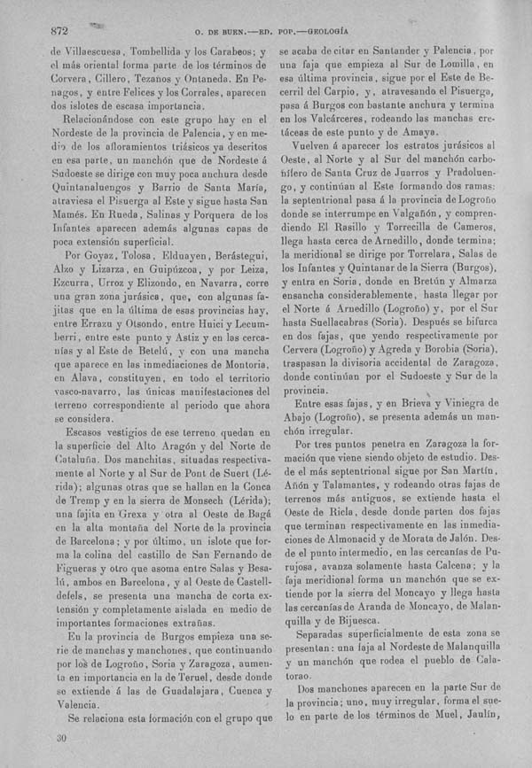 Página 872. Tomo I. Geología. Tratado XIV. Geología especial de España. (Segunda parte).
