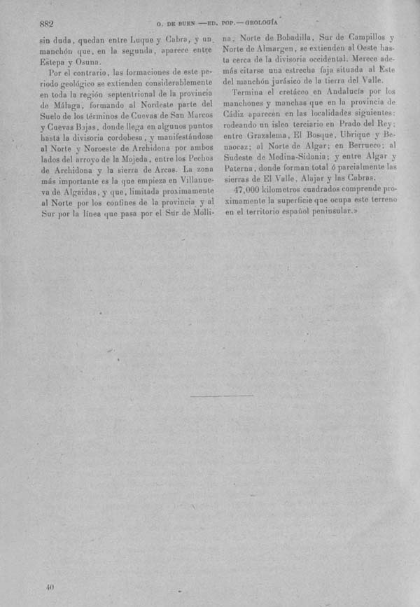 Página 882. Tomo I. Geología. Tratado XIV. Geología especial de España. (Segunda parte).