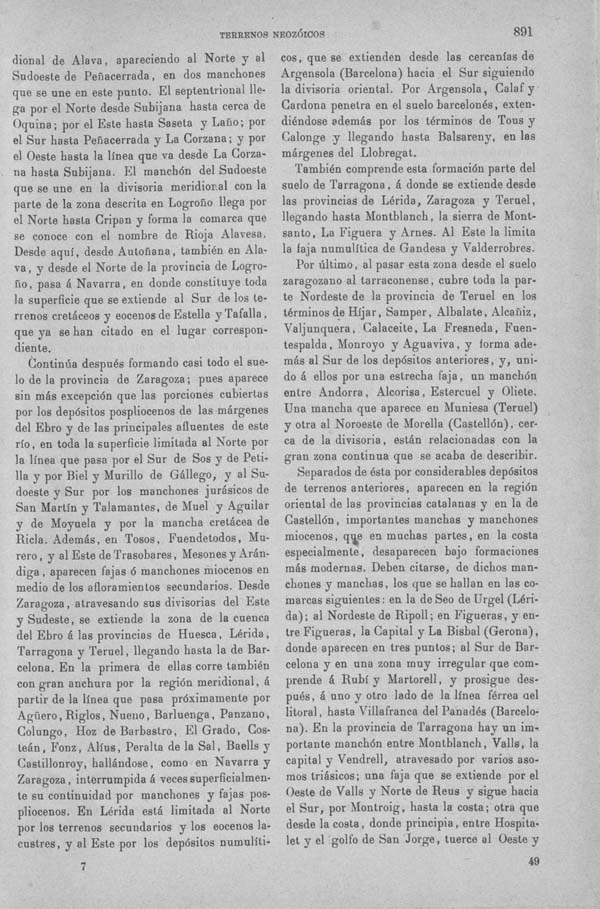 Página 891. Tomo I. Geología. Tratado XIV. Geología especial de España. (Segunda parte).