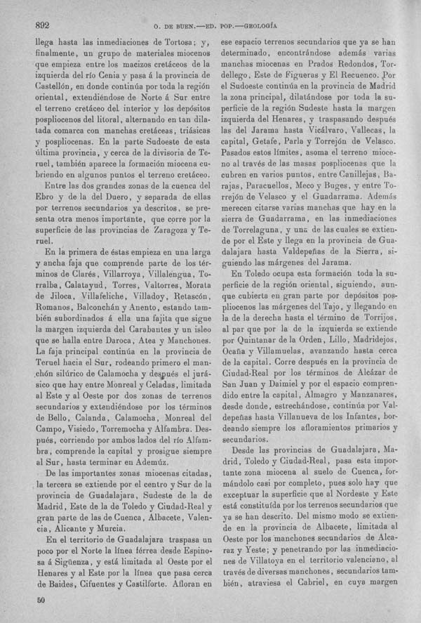Página 892. Tomo I. Geología. Tratado XIV. Geología especial de España. (Segunda parte).