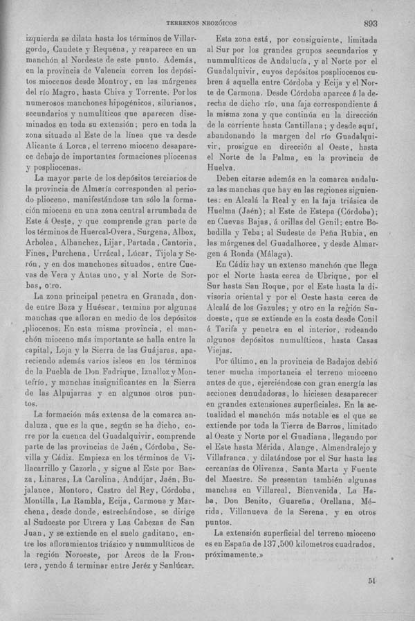 Página 893. Tomo I. Geología. Tratado XIV. Geología especial de España. (Segunda parte).
